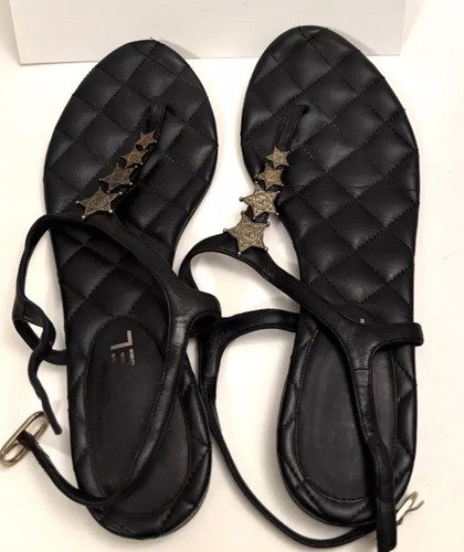 Chanel Interlocking CC Logo Leather T-Strap Sandals / Size : 6.5 / 36.5 Authent - Picture 8 of 8