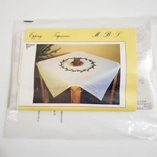 MEZ Vintage Embroidery Kit Table Runner 40x100cm Cotton Winter Christmas