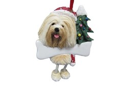 Lhasa Apso Ornament with "Dangling Legs" Hand Painted and Easily Personalized