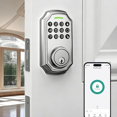 ARPHA Fingerprint Keypad Smart Door Lock Bluetooth APP Keypad Deadbolt + Handle