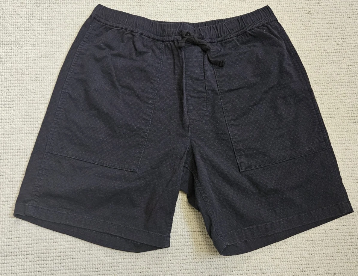 J. Crew Wallace & Barnes 7.5" Ripstop Camp Shorts Navy Blue Medium M Pull-On