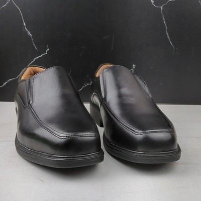 La Milano Wide Width Men's Genuine Leather Moc Toe Loafer Black