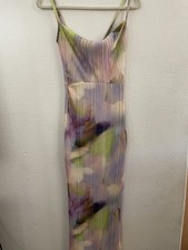 pretty little things Watercolor Pleated Slip Dress Lavender mermaid cocktail 2