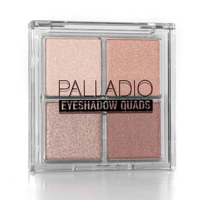 Eyeshadow Quad Palette - Matte, Metallic & Shimmer Finishes, Talc-Free Formula