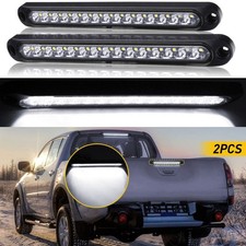 2x White Bar Light 15-LED Stop Turn Reverse Tail Backup Truck Trailer Waterproof