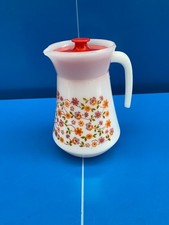Pichet Cafetière Carafe Pot à eau Vintage ARCOPAL Scania Fleur Orange TBE