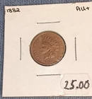 1882 INDIAN HEAD PENNY CENT AU +