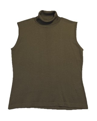 Marcel Clair Merino Wool Base Layer Sweater Sz M Sleeveless Turtleneck Italy