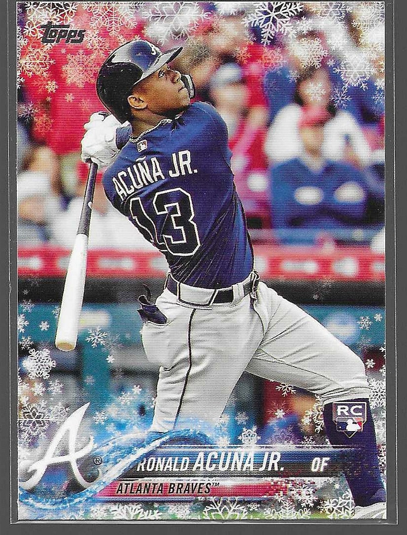 Ronald Acuna Jr. 2018 Topps Holiday Rookie Card #HMW50 Atlanta Braves