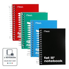 Mead Fat Lil' Notebook: 4 in. x 5-1/2 in. Color May Vary 45390