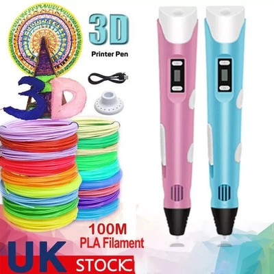 3D Druck Stift Set Doodle Drucker Zeichnen 20 Farben PLA Filament Geschenk für Kind