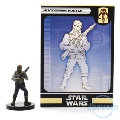 Star Wars Miniatures Bounty Hunters 38/60 Klatooinian Hunter w/ Card COMBO Ship