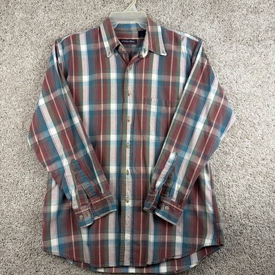 Andhurst Shirt Mens Large Plaid Red/Green Button Up Long Sleeve