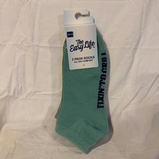 The Easy Life Fixin To Grill Socks 2 Pack Green Gray NWT Womens Size 10-13 Ankle