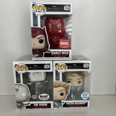 Pop! Vinyl Marvel Wanda Vision - (BAM) (Ex) #824 Diamond, Pietro #827 & Scarlet