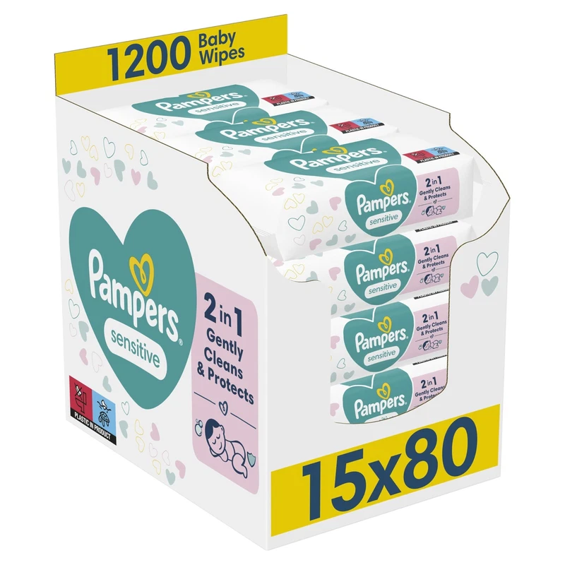 Pampers Sensitive Unscented Baby Wipes 1200 Count