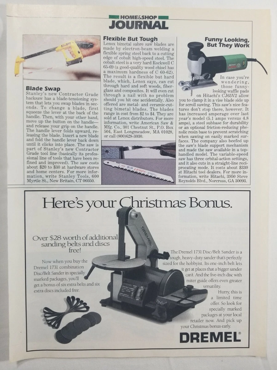 1993 Magazine Advertisement Page Dremel 1731 Disc Belt Sander