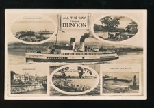 Scotland Argyllshire DUNOON M/view inc Queen Mary steamer RP PPC WW2 patriotic