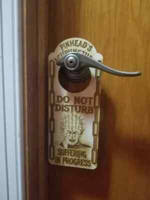 Hellraiser Pinhead's Acupuncture Do Not Disturb Suffering Progress Door Hanger