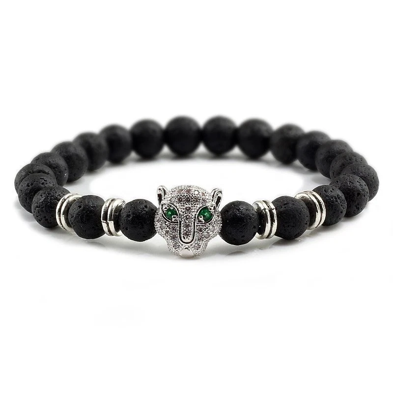 Black Lava Beads Bracelets - Style Healing Balance Buddha Prayer Stone Bracelet - Image 3 of 4