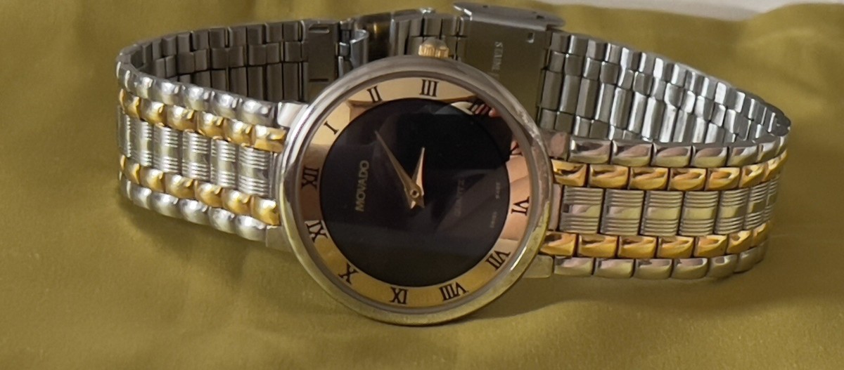 Movado 701 14T Men's Two Tone Stainless Steel Back 20mm Case Watch
