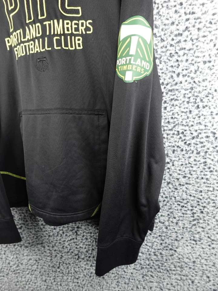 Adidas Portland Timbers Hoodie  Sz M PTFC Black Soccer Pullover MLS Fan Gear - Image 4 of 4
