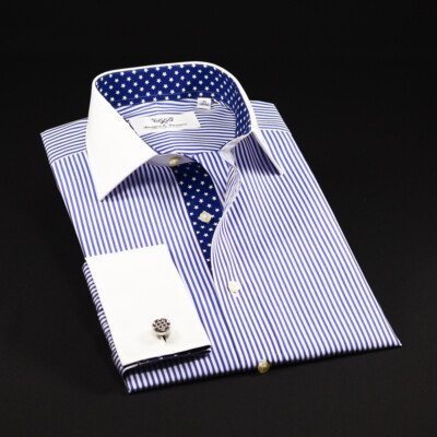 men's dress shirt with pattern inside collar Kids