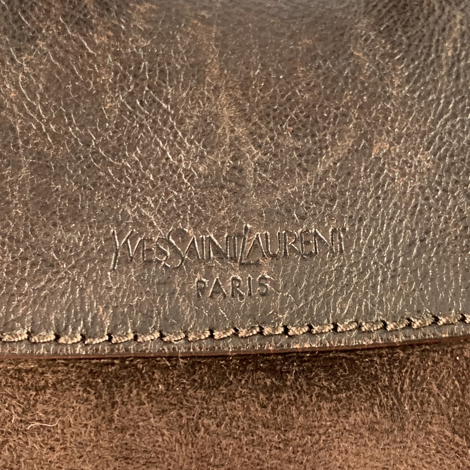 YVES SAINT LAURENT Borsa A Spalla In Pelle Di Montone Marrone