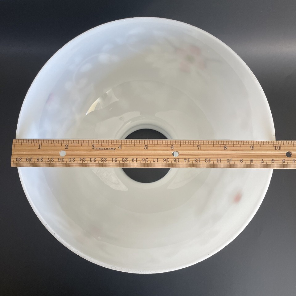 Vintage GWTW 10" Fitter White Hurricane Oil Or Electric Glass Dome Lamp