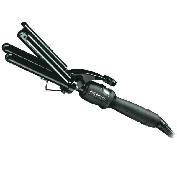 Babyliss Pro Porcelain Triple Barrel Waver Hair Curling Tong Iron - Black