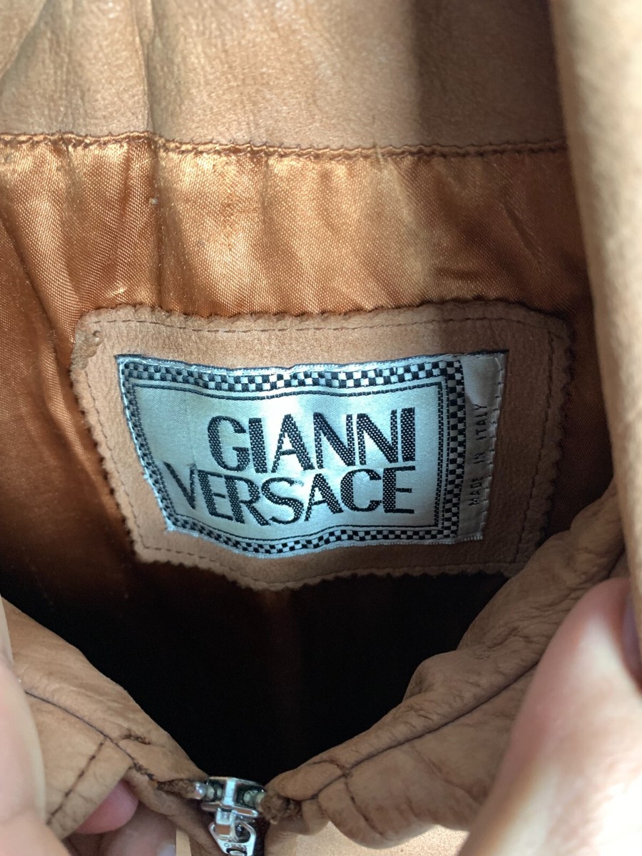 Gianni Versace Vintage Womens Brown Leather Jacket Size M | eBay
