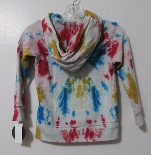 Tiny Whales "Be Happy Man" Tie-Dye Hoodie Red, Yellow, Blue Youth Kids Child - Picture 3 of 8