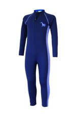 Ecostinger Girls Full Body Sun Protective Swimsuit Navy Lavender Dolphin Sz 4
