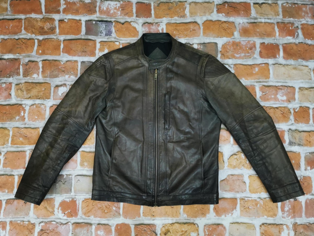 bikerz vintage motorcycle leather tobacco Chevignon Paris Vintage Biker Leather Jacket Brown Motorcycle Size: M Tip  Top