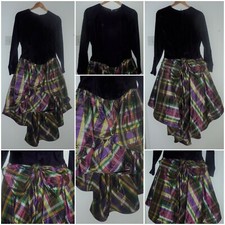 GUY LAROCHE BOUTIQUE COLLECTION TARTAN RUCHED DRESS - UK 10/FR 38 - GOOD ORDER