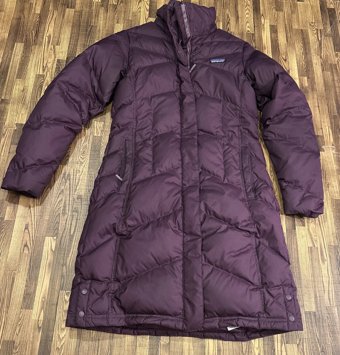 Women's Patagonia Down With It Deep Plum Purple Puffer Down Parka Jacket  Medium