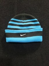 Nike Youth Beanie Blue And Black Stripe