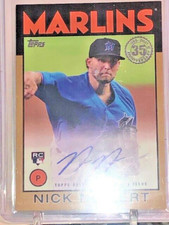 2021 Topps Series 2 Nick Neidert Rookie Gold Auto 1986 #86A-NN  46/50 Marlins