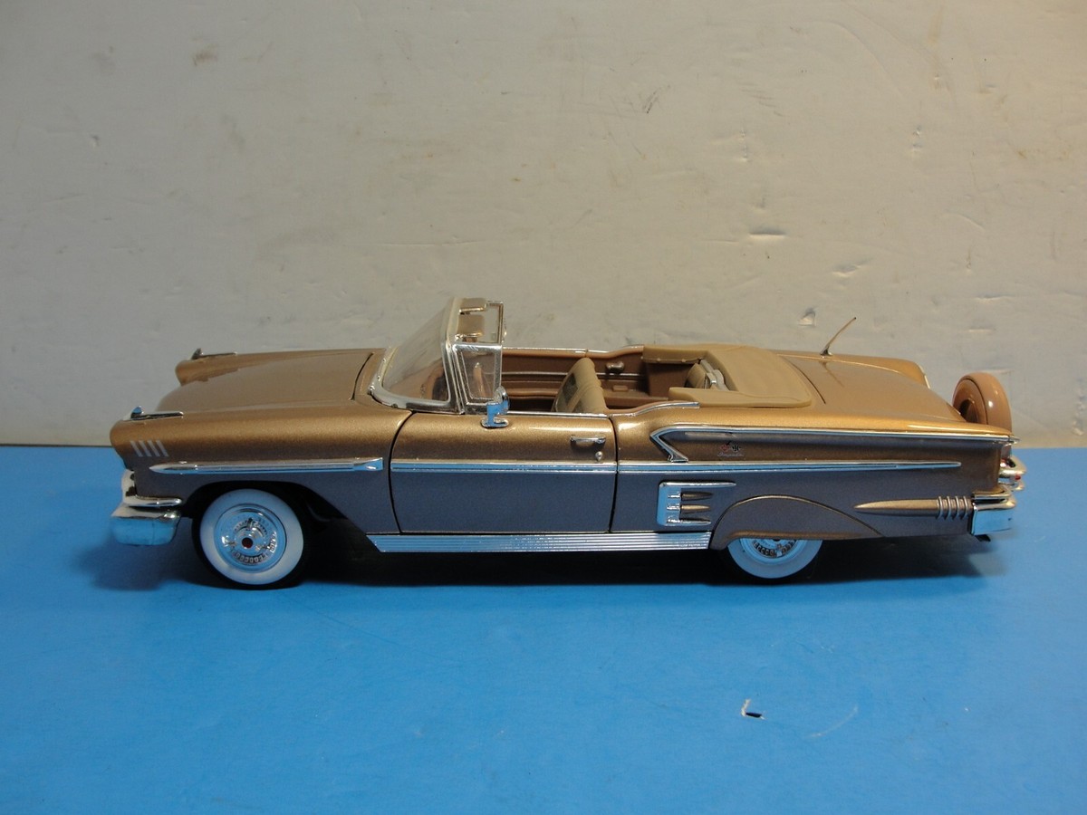 1:18 Scale Diecast Motor Max 1958 Chevy Impala Convertible Tan | eBay