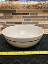 Gibson Housewares 7" Cereal Soup Bowl Cream With Blue Stripe