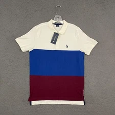US Polo Assn. Polo Shirt Mens Medium Slim Fit Colorblock Multicolor Preppy Dad