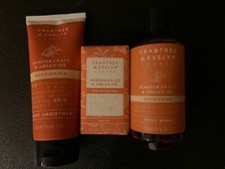 Crabtree Evelyn Pomegranate Argan Oil Skin Cleaning Set-NEW 58.00 Value