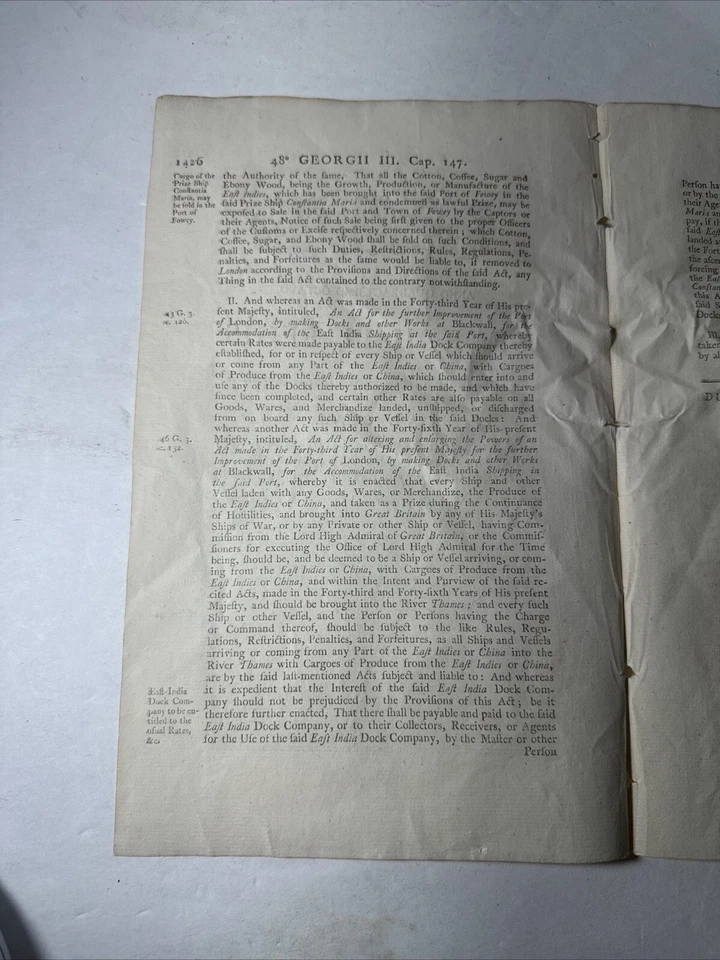 Original 1808 King George III Ship Selling Act The Gunboat War Napoleonic Wars - Image 2 of 4