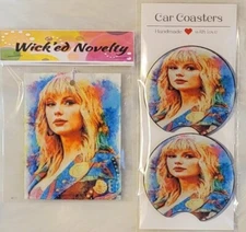 Taylor Swift Car Coasters & Charm Custom Made