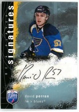 2007-08 (BLUES) Be A Player Signatures #SPD David Perron Autograph