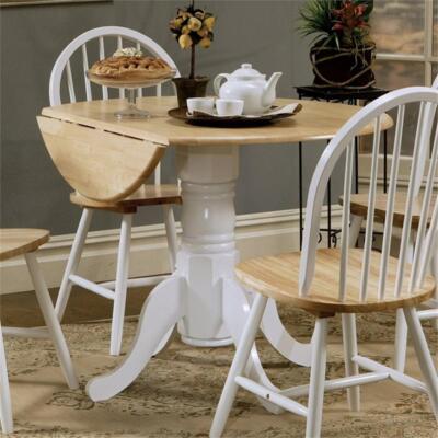 Windsor Round Drop Leaf Table And Chairs Coaster Farmhouse Round