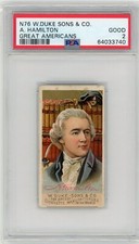 Alexander Hamilton 1888 N76 W Duke Sons & Co Great Americans Rookie Card PSA 2