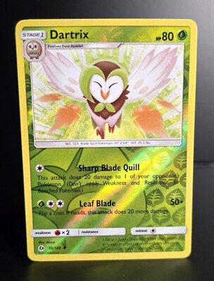 Pokémon TCG - Dartrix - 10/149 - Reverse Holo - Sun & Moon (2017
