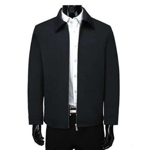Men Turn-down Collar Coat Jackets Tops Business Autumn Spring Zipper Outwear - Picture 15 of 20