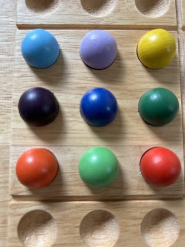 Colorku Sudoku Puzzle Replacement Set of Wooden Balls - 1 Set of all 9 Colors